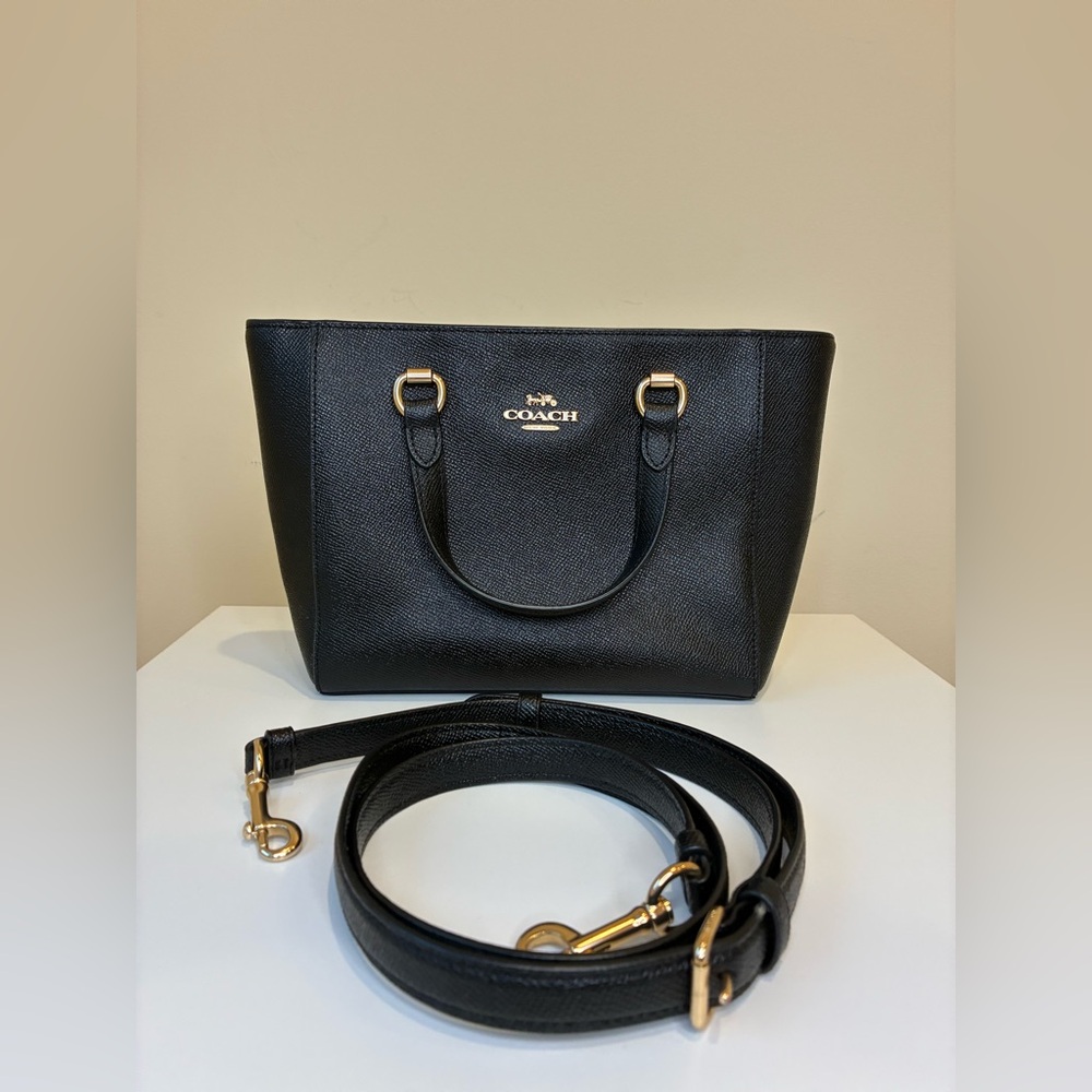 Coach Alice Small Satchel in Black Crossgrain Leather